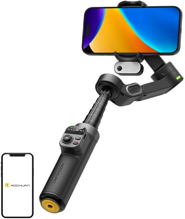 Estabilizador Gimbal X3 c/ Sensor IA (Preto) - AOCHUAN