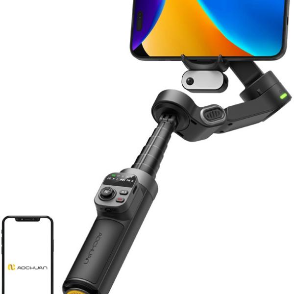 Estabilizador Gimbal X3 c/ Sensor IA (Preto) - AOCHUAN