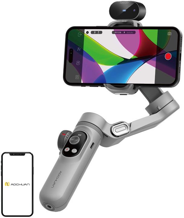 Estabilizador Gimbal X Pro c/ Sensor IA (Cinza) - AOCHUAN