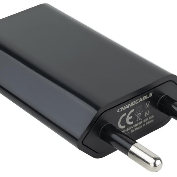 Alimentador USB 5V/1A 5W (Preto) - Nanocable