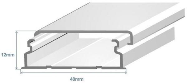 Calha 40x12,5mm Branca s/ Divisoria (2 mts) - EFAPEL