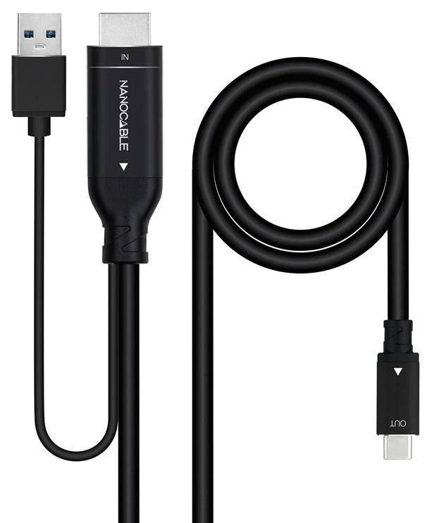 Cabo Conversor HDMI A Macho - USB - C (1,8 mts) - NANOCABLE