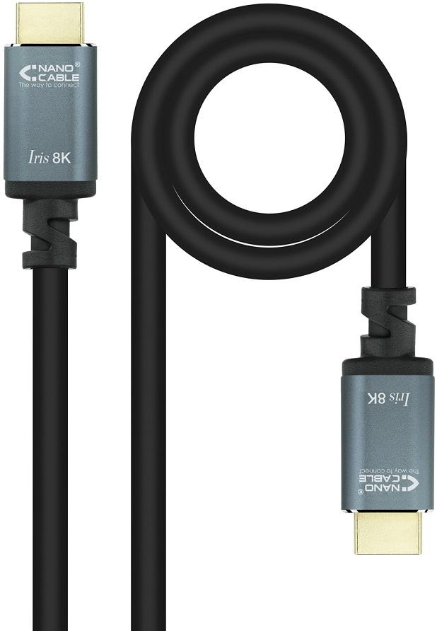 Cabo HDMI V2.1 8K Nanocable IRIS A M/M 1.5 M Preto