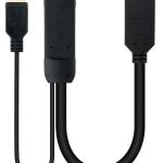 Cabo Conversor DisplayPort - HDMI Macho + USB Type - A Preto (0.2m) - NANOCABLE
