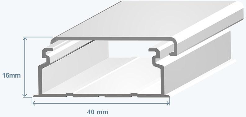 Calha 40x16mm Branca s/ Divisoria (2 mts) - EFAPEL