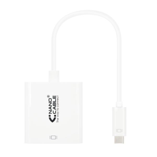 Conversor USB C 3.2 Macho - DVI - D Fêmea 15CM (Branco) - NANOCABLE