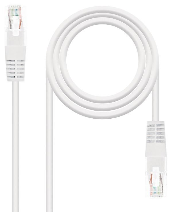 Cabo de Rede RJ45 Cat5e U/UTP Branco (50cm) - Nanocable