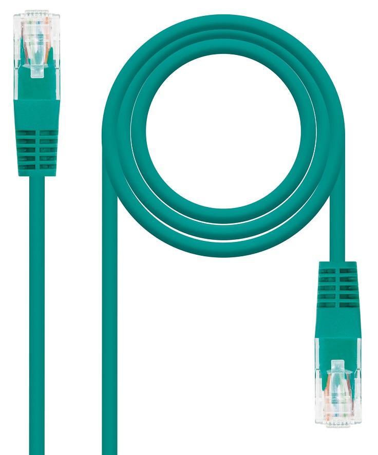 Cabo de Rede RJ45 Cat5e U/UTP Verde (1 metro) - Nanocable