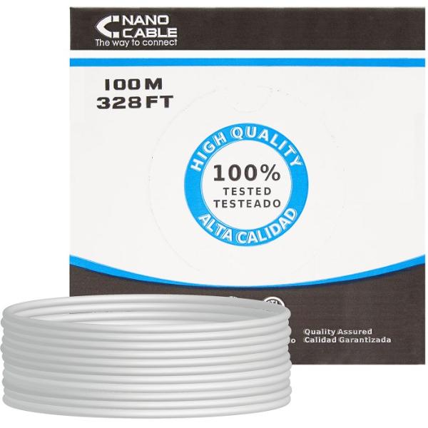 Bobine de Cabo CAT6 U/UTP Cinzento (100 mts) - Nanocable