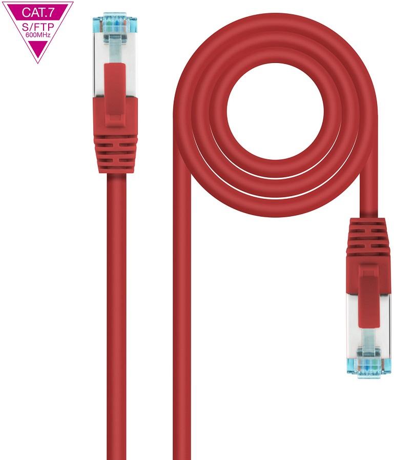 Cabo de Rede RJ45 Cat7 S - FTP AWG26 Vermelho (25cm) - Nanocable