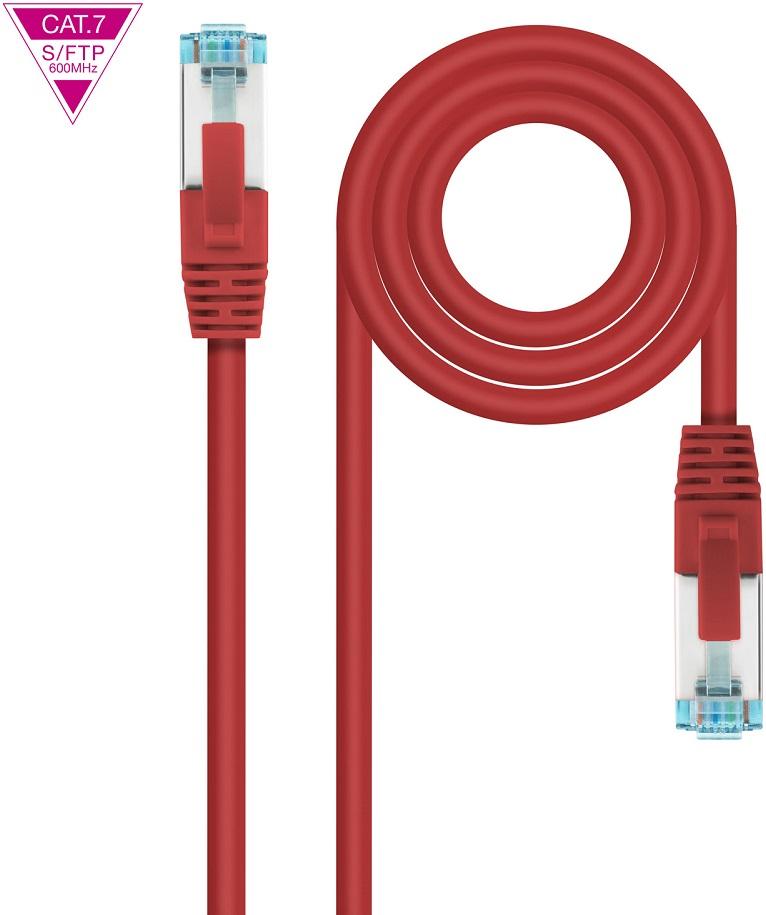 Cabo de Rede RJ45 Cat7 S - FTP AWG26 Vermelho (30cm) - Nanocable
