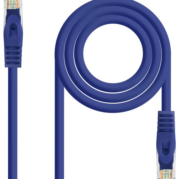 Cabo de Rede RJ45 Cat6a U/UTP (UTP) Azul (0.3m) - NANOCABLE