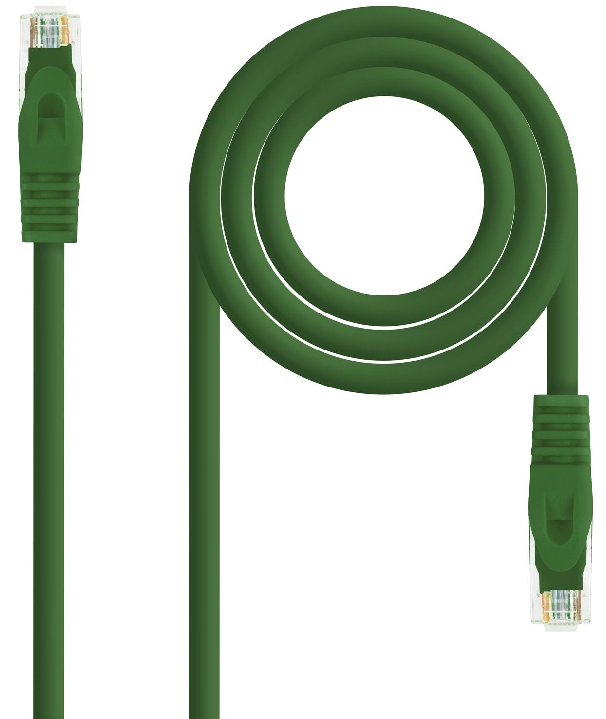 Cabo de Rede RJ45 Cat6a U/UTP (UTP) Verde (0.3m) - NANOCABLE