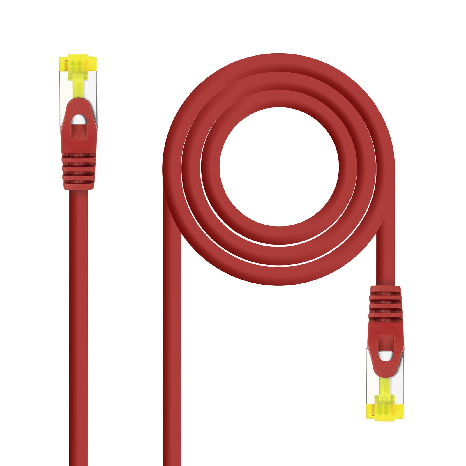 Cabo de Rede RJ45 Cat6a SF/UTP (S - FTP) Vermelho (0.3m) - NANOCABLE