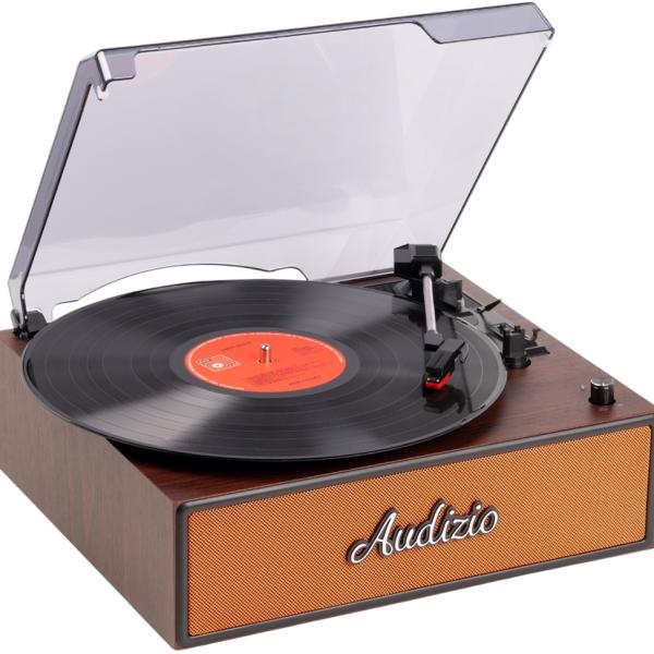 Gira Discos Retro Reno 33/45/78 RPM Bluetooth (Cobre) - AUDIZIO