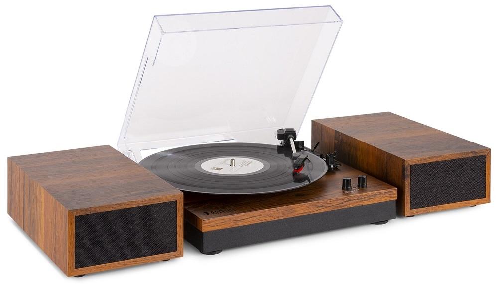 Gira Discos Madeira Bluetooth c/ Colunas (RP165) - FENTON