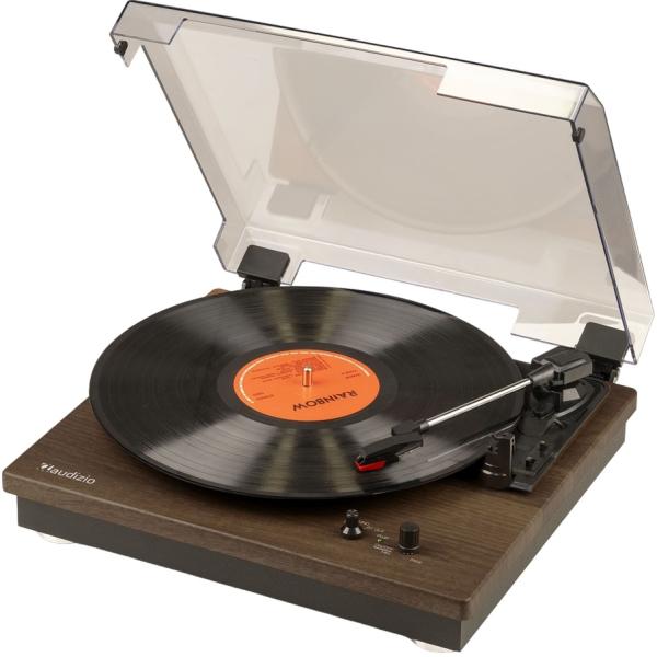 Gira Discos Bluetooth In/Out 33/45/78 RPM Castanho Escuro (RP112D) - AUDIZIO