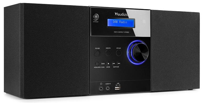 Sistema Hi - Fi Metz 30W Bluetooh/CD/DAB+/FM/USB (Preto) - AUDIZIO