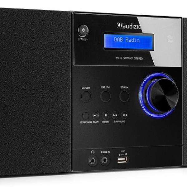 Sistema Hi - Fi Metz 30W Bluetooh/CD/DAB+/FM/USB (Preto) - AUDIZIO