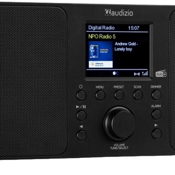 Rádio Genua FM/DAB+ Bluetooth 50W (Preto/Castanho) - AUDIZIO
