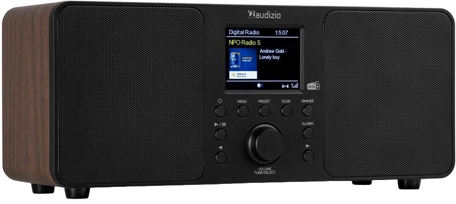Rádio Genua FM/DAB+ Bluetooth 50W (Preto/Castanho) - AUDIZIO