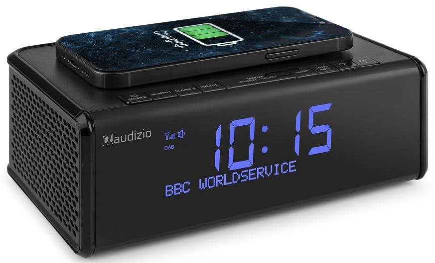 Rádio Despertador FM/DAB+/BT + Carregamento Indução Cuneo (Preto) - AUDIZIO
