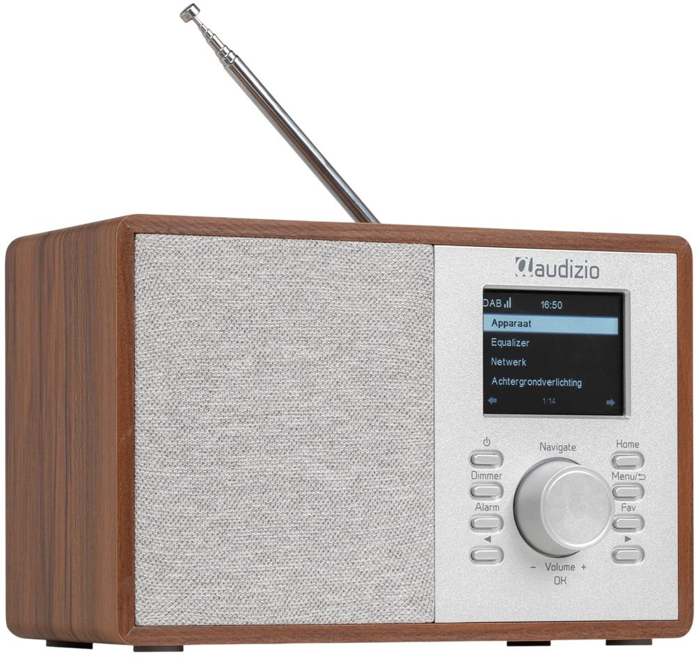Rádio Cosa Wi - Fi Internet Bluetooth 30W c/ DAB+/FM (Castanho/Prateado) - AUDIZIO