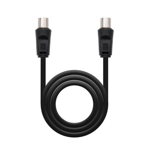 Cabo Coaxial TV Macho - TV Femea 9.5mm Preto (1,8 mts) - Nanocable