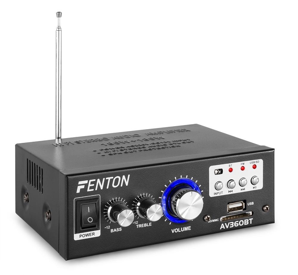 Amplificador 2x 40W Bluetooth/SD/USB/MP3 c/ Comando (AV360BT) - FENTON