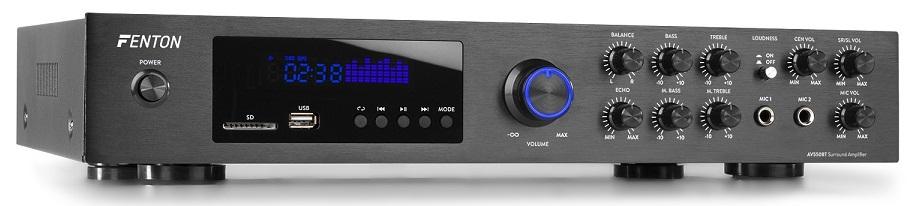Amplificador Surround Hi - Fi 5.1 Canais 320W BT/FM/SD/USB c/ Display (AV550BT) - FENTON