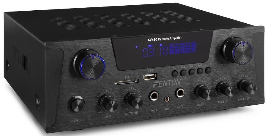Amplificador de Karaoke 2x 300W Bluetooth/FM/SD/USB (AV430B) - FENTON