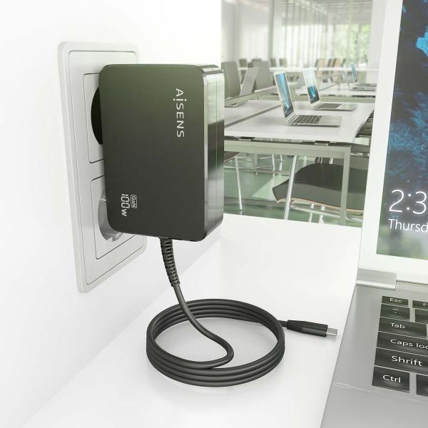 Carregador para Portátil Aisens ASCH-1PD100WL50-BK 1,8 m