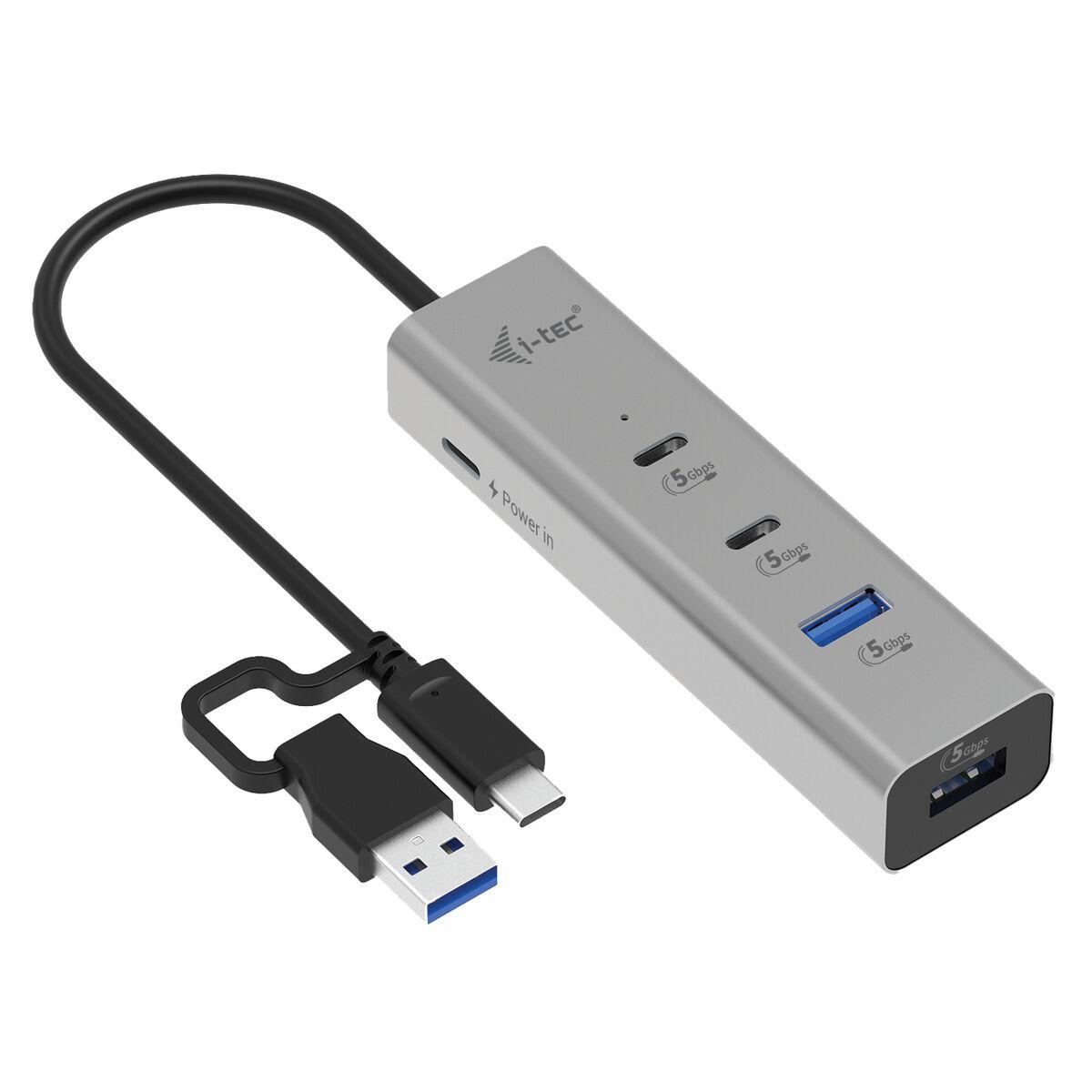Hub USB i-Tec CAHUBMETAL2A2CPD Prateado