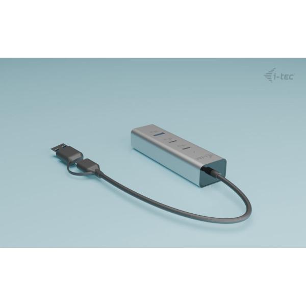 Hub USB i-Tec CAHUBMETAL2A2CPD Prateado