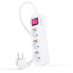 Extensão Elétrica 3 Tomadas c/ Interruptor 1.4m (Branco) - NANOCABLE