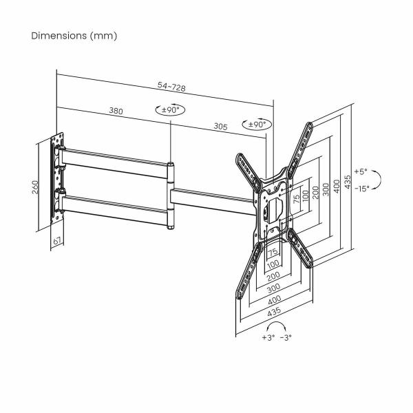 Suporte TV Aisens ECO GIRA INCLIN NIVEL 65"