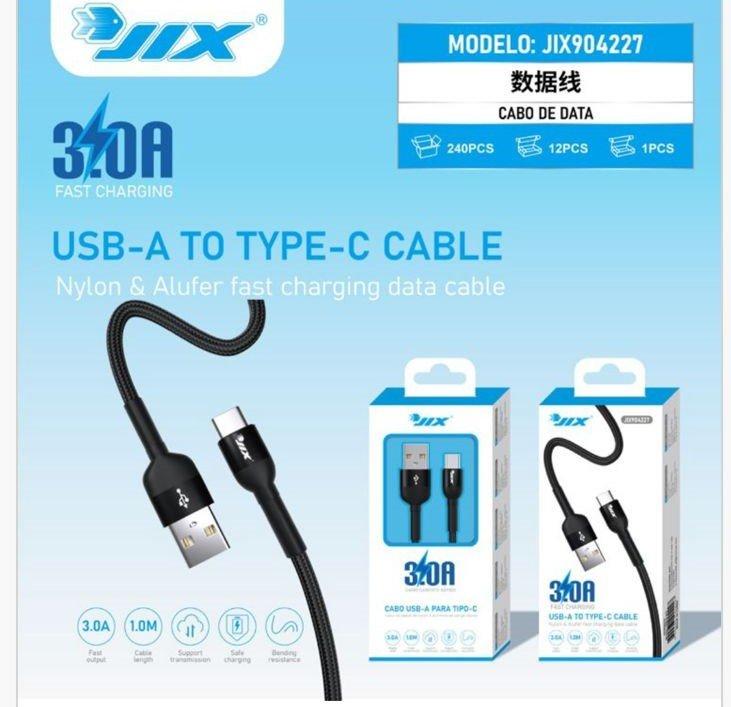 Cabo de Dados USB-A para Type-C (1M) – 3.0A