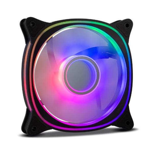 Ventoinha 120mm Hummer V - Fan Infinity Mirror ARGB 3 Pinos 1200 RPM (Preto) - NOX