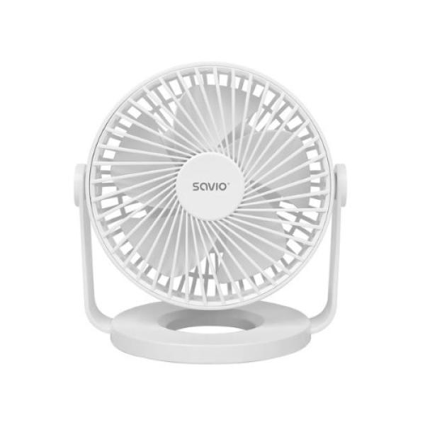 SAVIO AD - 01 WHITE USB DESK FAN 4 COOLING MODES/360° ANGLE ADJUSTMENT SAVAD - 01 WHITE