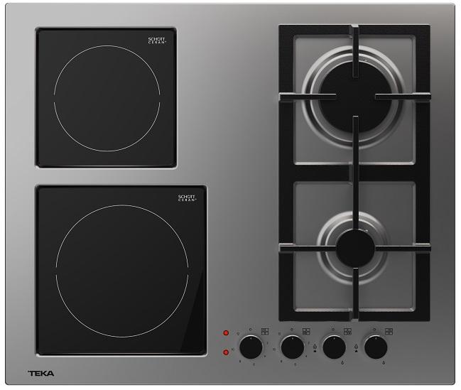 Placa Mista 4 Zonas EFX 60.1 2G 2H AI AL 3000W (Inox) - TEKA