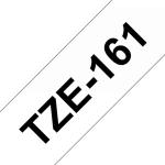 Fita Compatível Brother TZe161 Laminada Texto Preto em Fundo Transparente 36mm x 8 metros
