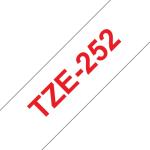 Fita Compatível Brother TZe252 Laminada Texto Vermelho em Fundo Branco 24mm x 8 metros — Recondicionada
