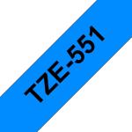 Fita Compatível Brother TZe551 Laminada Texto Preto em Fundo Azul 24mm x 8 metros (Recondicionada)