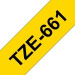 Fita Compatível Brother TZe661 Laminada Texto Preto em Fundo Amarelo 36mm x 8 metros — Recondicionada