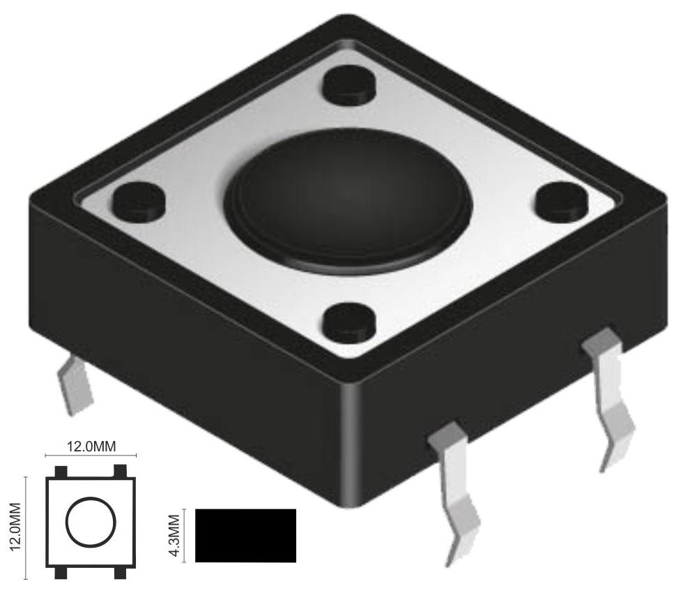 Tact Switch ON - OFF (12 x 12 x 4,3 mm)