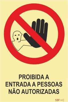 Sinais de Proibição - Fotoluminescente 2F. (45º com a Parede) 200x300mm