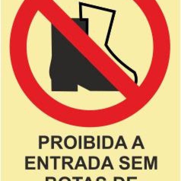 Sinais de Proibição - Fotoluminescente 2F. (45º com a Parede) 400x600mm