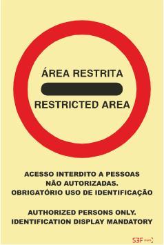 Sinais de Proibição - Fotoluminescente 1F. 150x200mm