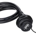 Cabo USB 2.0 c/ Tomada Macho » Fêmea IP65 (1 metro)