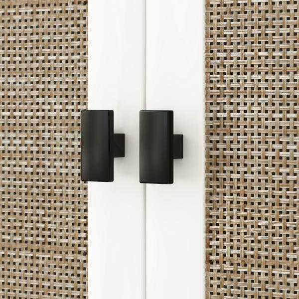 Móvel sobre Sanita Armário sobre Sanita com 2 Portas com Frente em Vime Compartimento e Prateleira Ajustável 60x19,5x160 cm Branco